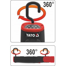 Yato Lampa cu 3 magneti 37 leduri 140 lm cu acumul..